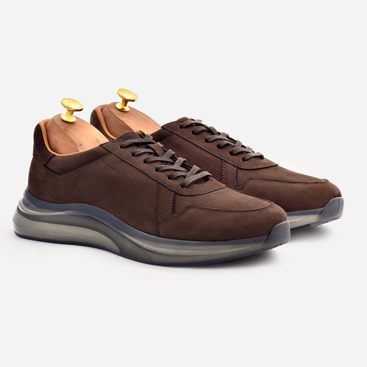Sapatos de Atacadores em Nobuck Porto para Homem