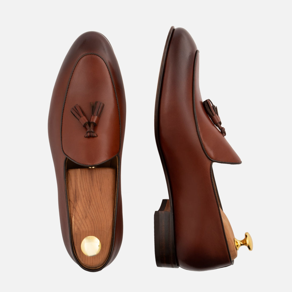 Mocassim Belga Perry para Homem em Pele de Flor Integral Premium